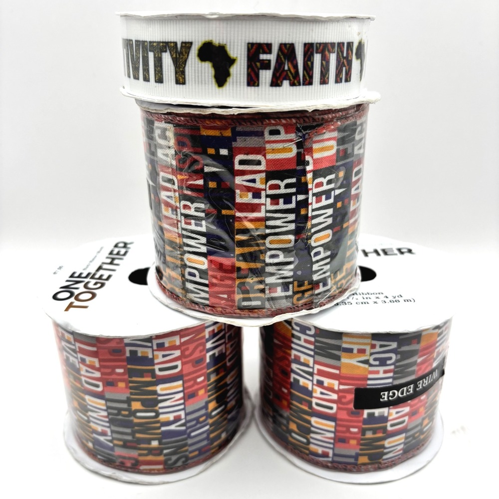 Lot of 4 ONE TOGETHER Black History Month Ribbon EMPOWER UNIFY BLACK TRUTH